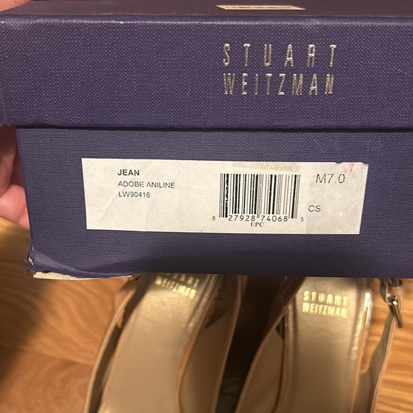 Stuart Weitzman Cream Patent Adobe Aniline Wedge in 7 - Picture 7 of 7